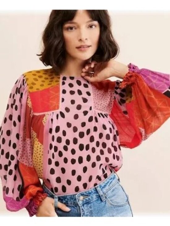 Blank London Tops - Bl^nk London Anthropologie Miranda Peasant Top Medium Petite PM Blouse Boho